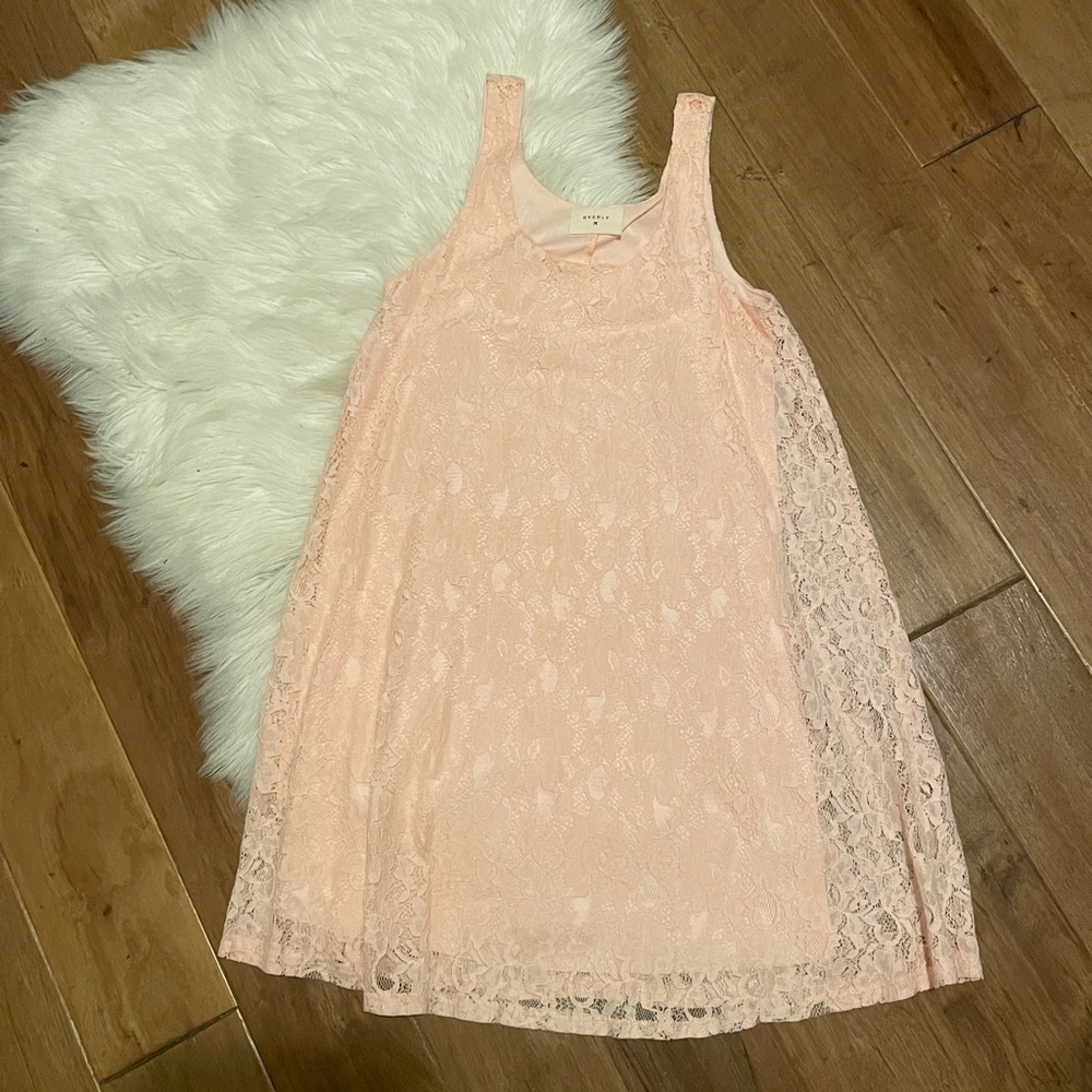 Pink Lace Shift Dress
